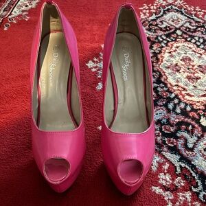 Elegant Pink Peep Toe Heels for Women - size 11